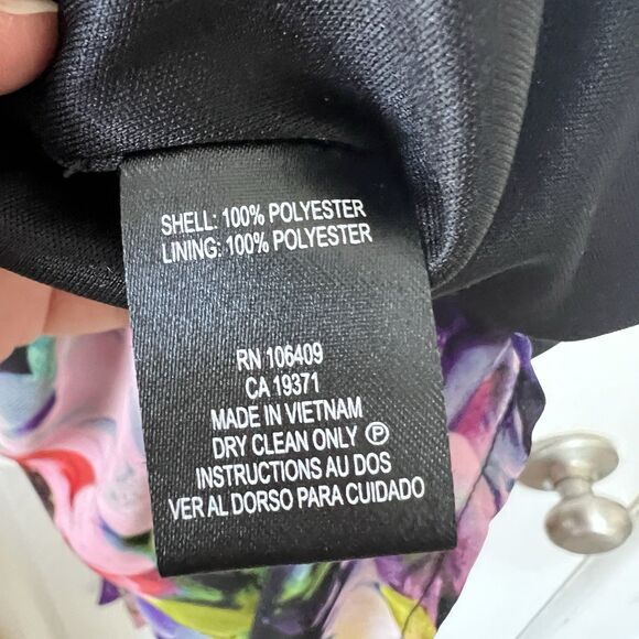 Tahari Floral Faux Wrap Dress Women’s Size 6 Sleeveless V-Neck Midi - Picture 12 of 15